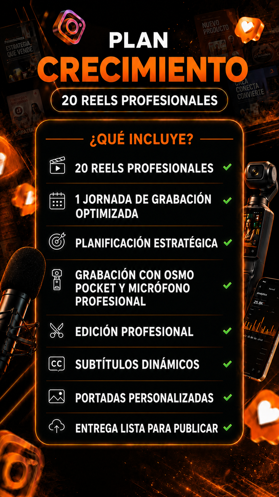 Plan Crecimiento — 20 reels profesionales